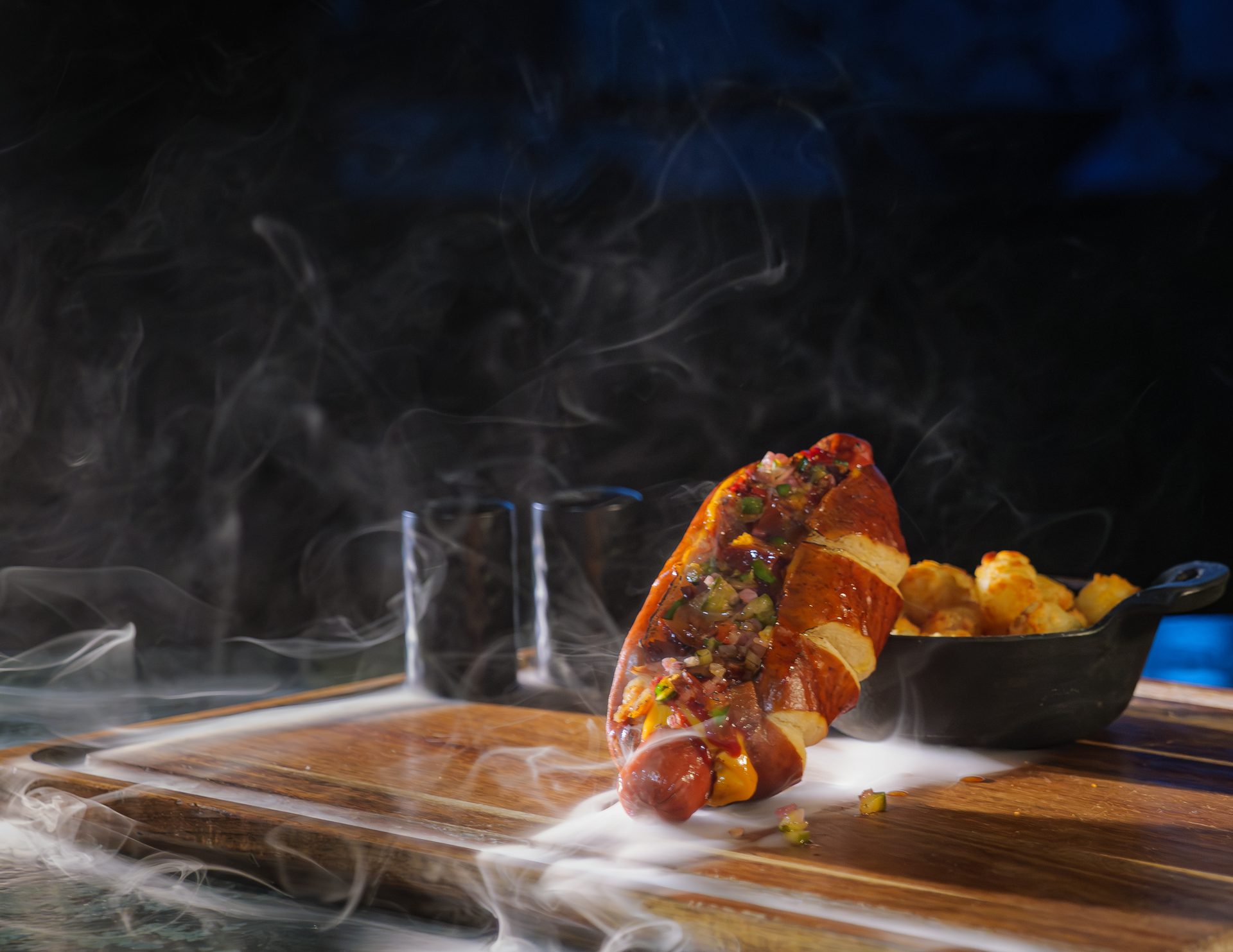 44 Dawg product detail shot — loaded gourmet hot dog